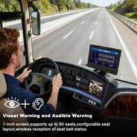 Système de rappel d'alarme de ceinture de sécurité pour siège passager DC9-36V 4G GPS Écran de moniteur de voiture 7 pouces Capteur d'occupation pour autocar et bus scolaire