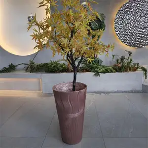 Aangepaste Kleur Ronde Vezel Kleipotten China Bloempot Fabrikant Goedkope Prijs Bloempot Voor Thuis Indoor Decoratie