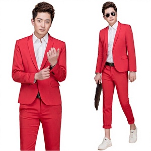 Traje de esmoquin ajustado de 12 colores para hombre, con cremallera, talla grande, transpirable, de 2 piezas, con blazer - Product Image 3