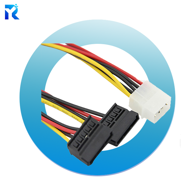 Hot Sale SATA 7+15 Pin 22Pin to SATA 7 Pin + 4Pin Adapter Cable for Electronic Use Rubber PVC Insulation Pure Copper Conductor