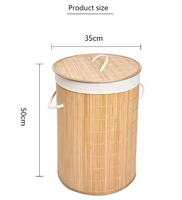 Panier à linge pliable en bambou Panier de rangement pour vêtements Panier de rangement en polyester avec poignée