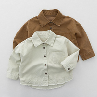 Vente en gros d'automne, t-shirts pour bébés garçons et filles de 1 à 6 ans, hauts pour enfants, manches longues, coton, couleur unie, vêtements pour enfants