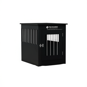 Tails And Cocails Jaula para Perros de Madera de Ingeniería, Negra, Tamaño Mediano, Casa para Mascotas de Interior, Diseño Moderno, Construcción Duradera - Product Image 1