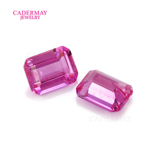 Cadermay Pink Zircon Emerald Cut Loose Stone For Jewelry Making - Product Image 3