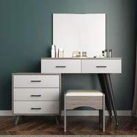 Ensemble de meubles de chambre à coucher HJ HOME, style nordique simple, lit moderne avec rangement, armoire, bureau, suite de chambre à coucher pour projets d'hôtels et d'appartements