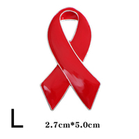 Épingles de revers de ruban cadeau prêtes à être expédiées rubans roses rouges pour faire prendre conscience de la prévention du virus/aide à la non-profit Pin Badge emblème