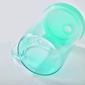 Taza de vidrio de borosilicato transparente de 15 oz con asa y pajita, para sublimación, con efecto degradado ombre, desde almacén de EE. UU. - Product Image 5