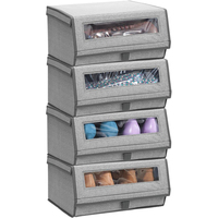Boîtes de rangement pour placard en tissu empilable moderne pliable personnalisé bacs organisateur de chaussures avec couvercle