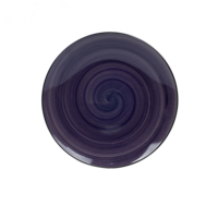 Assiette et bol en céramique bon marché en porcelaine de service promotionnel bol de conception OEM avec deux couleurs noir et violet