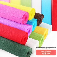 Kertas Krep Berwarna Tebal Lipat untuk Kerajinan DIY, Set Kertas Sobek Tangan Berpinggir Keriting untuk Membuat Anyelir Mawar Model Cina Zwz 14