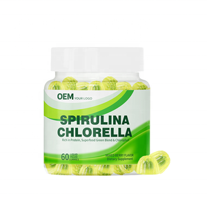 Gomitas de Espirulina y Chlorella Orgánicas de Marca Privada OEM, Suplemento Energético Diario con Espirulina y Clorofila de Musgo Marino - Product Image 1
