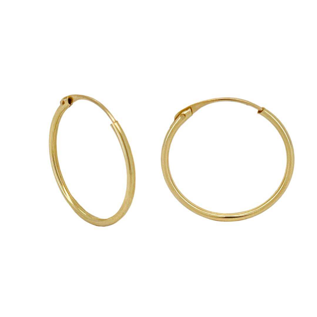 TUBE HOOP EARRINGS 1X14mm PLAIN