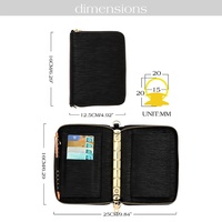 Hongbo meilleur vendeur Deluxe 27 couleurs A7 Saffiano Epi cuir enveloppe portefeuille reliure à anneaux porte-clés/bracelet élégant mouche classement