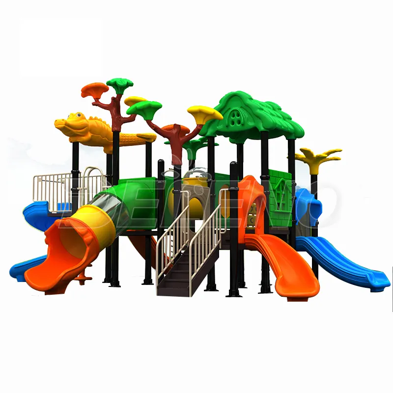 New Design Macaroon Coloring Castle Kids Play Games Outdoor Playground With Climbing Toys & Slides