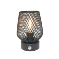 Lampe de table LED moderne en fer sans fil rechargeable avec batterie 1800 mAh, commande tactile, ampoule E12 type bougie, usage résidentiel