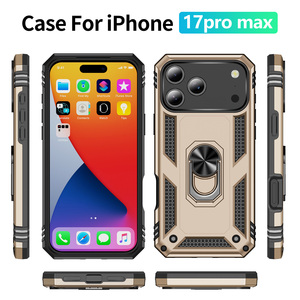 Funda Protectora Antigolpes 2 en 1 de TPU y PC con Anillo Metálico para <span class=keywords><strong>iPhone</strong></span> 17 Air 16 15 14 13 12 11 Pro Max <span class=keywords><strong>SE</strong></span> XS XR Max 8 7 6 Plus - Product Image 2