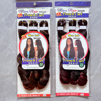 Tresses au crochet French Curl avec pointes bouclées, cheveux pré-bouclés pour tressage, pour femmes
