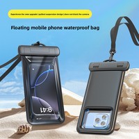 Étui de téléphone étanche en TPU avec fonction tactile, sacoche bandoulière anti-drift avec airbag pour la plongée en apnée et les sources chaudes
