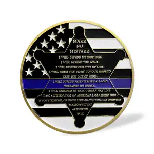 Dünne blaue Linie St. Michael Officers Challenge Coin Motto Gedenk-Straf verfolgungs geschenke Sammler münzen