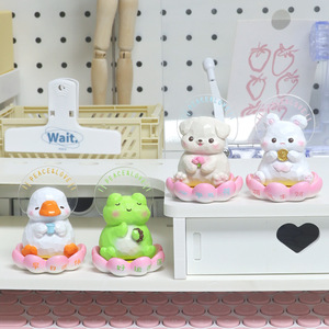 Yu Mo Craft Joyful Lotus Resin Figurine <b>Mini</b> Decor Home Office <b>Desk</b> Gift Lighted Healing Decoration - Product Image 3