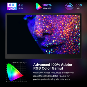 Màn hình cảm ứng di động 17.3 inch <span class=keywords><strong>4K</strong></span> UHD, màn hình <span class=keywords><strong>IPS</strong></span> du lịch, có cổng Type-C/HD, loa kép, hỗ trợ VESA, đang giảm giá - Product Image 2