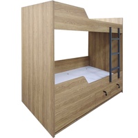 Lits de bateau en Formica fabriqués en Chine, lits superposés en bois grainé marin avec échelle