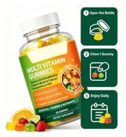 Gummies à Marque Blanche OEM Multivitamines pour le Bien-être Quotidien et le Soutien Immunitaire