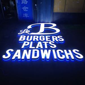 Panneau professionnel illuminé en 3d, logo de magasin, éclairage à led double face, panneau de magasin, hamburgers - Product Image 3