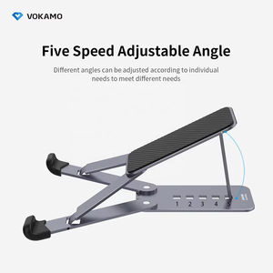 Dudukan Laptop Ergonomis Portabel dari Aluminium, 5 Tingkat Ketinggian yang Dapat Disesuaikan, Lipat, Pendingin untuk Laptop dan Tablet - Product Image 3