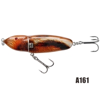 Topwater 80mm 14g bar d'eau douce Murray leurre de pêche à la morue 3D Rat Waver