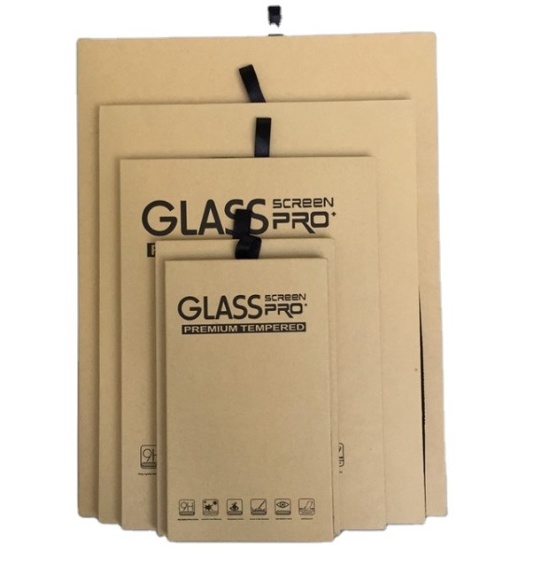 Tempered Glass Screen Protector for Mobile Phones Retail Package Box with Kraft Carton Made Durable Paper Material