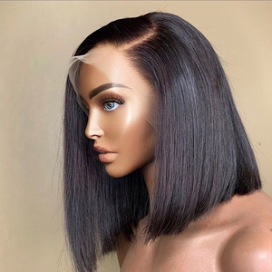 도매 250 밀도 짧은 밥 스트레이트 10 12 14 16 인치 레이스 프론트 가발 HD 레이스 정면 가발 13x4 인모 가발 - Product Image 2