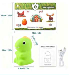 Stylo parlant dinosaure avec cartes phonétiques, jouets Montessori <span class=keywords><strong>ABC</strong></span> 123 Ensemble d'apprentissage pour enfants 36M+ - Product Image 1