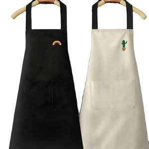 Tablier de cuisine imperméable et résistant à l'huile pour femmes et hommes, tablier de femme de ménage, motif arc-en-ciel mignon avec poche - Product Image 6