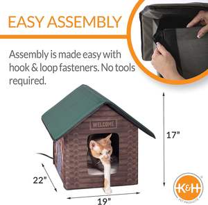 온열 야외 고양이 하우스 비바람에 견디는 플라스틱 대피소 고양이와 새끼 고양이 추운 날씨를위한 단열 디자인 - Product Image 2