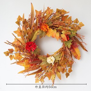 Festival de otoño Leaf Pampas Grass Swag Artificial Fall Grass and Grain Harvest Swag para la decoración de la puerta delantera de Acción de Gracias - Product Image 2