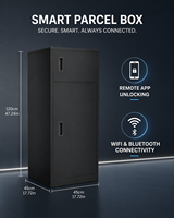 Boîte de livraison de colis intelligente, extérieure, avec WiFi, Bluetooth, casier à colis avec déverrouillage à distance par application, armoire de rangement antivol