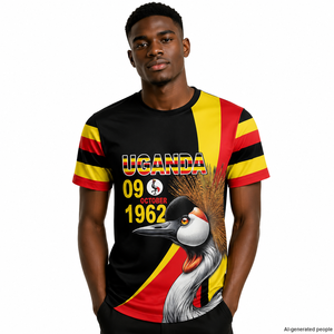 T-shirt personalizzata dell'Uganda per il Giorno dell'Indipendenza del 9 <span class=keywords><strong>ottobre</strong></span> 1962, T-shirt con motivo africano, T-shirt da uomo alla moda - Product Image 4