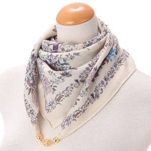 Écharpe imprimée de style pastoral en coton et lin, version coréenne haut de gamme de la mode féminine japonaise, style fin et original, pour le printemps - Product Image 1