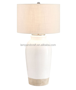 Hand Painted Ceramic <b>Desk</b> Lamp Includes an Extra <b>Large</b> Textured Straight Sided Shade in Sand - Product Image 3