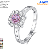Bague en moissanite VVS1 0,5 ct en argent pur 925, bijou fleur à quatre griffes, vente en direct, offre spéciale, vente en gros d'usine m5