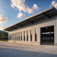 Bâtiment d'atelier à ossature métallique, hangar industriel préfabriqué à double pente avec structure portique pour usine de transformation et entrepôt