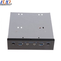 Panneau frontal de bureau 5,25 pouces avec 2 ports USB 3.0 Type-A + port audio HD 3,5 mm + bouton de réinitialisation de l'alimentation pour boîtier d'ordinateur PC