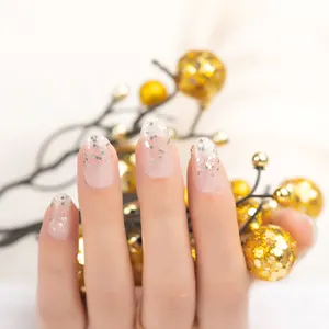 Sfondo trasparente gold & sliver metallic paillette di scintillio della decorazione 16 strisce 100% nail art nail polish stickers nail wraps