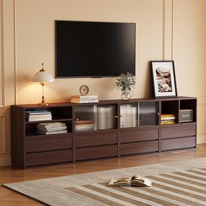 Meuble TV en bois massif style nordique Xiuyuan Spring Scenery, rangement modulaire, pour salon, bureau, chambre, support d'angle sur pied - Product Image 4