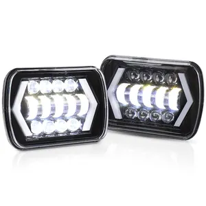accessories for car white DRL IP67 5X7'' led car headlight with Hi/Lo beam anti flicker for truck 4-X4 in auto lighting system