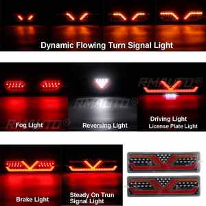 2 Luces Traseras Dinámicas de 24V, Luz de Freno e Intermitente para Camión, Remolque, Caravana, Furgoneta - Product Image 3