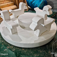 Manège sensoriel doux pour tout-petits, thème animal blanc, équipement d'intérieur pour centres commerciaux, fêtes et location, équipement de jeu intérieur pour enfants