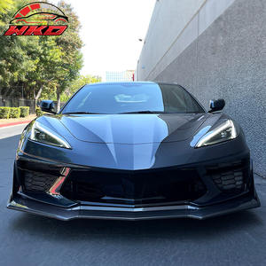 Lèvre de pare-chocs avant compatible avec Chevy Corvette C8 2020-2025 STG 3 ZR1 Style, imprimé fibre de carbone, pièces auto de haute qualité, kit carrosserie - Product Image 2