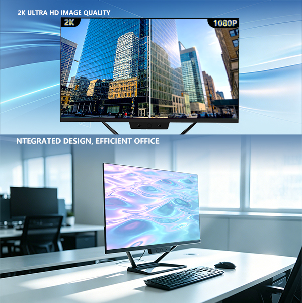 High Resolution 23.8 Inch 2K QHD All-In-One Computer 2560x1440 IPS VA Desktop PC for Home Entertainment Wholesale